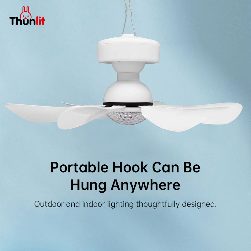 Thunlit Solar Outdoor Ceiling Fan with Light