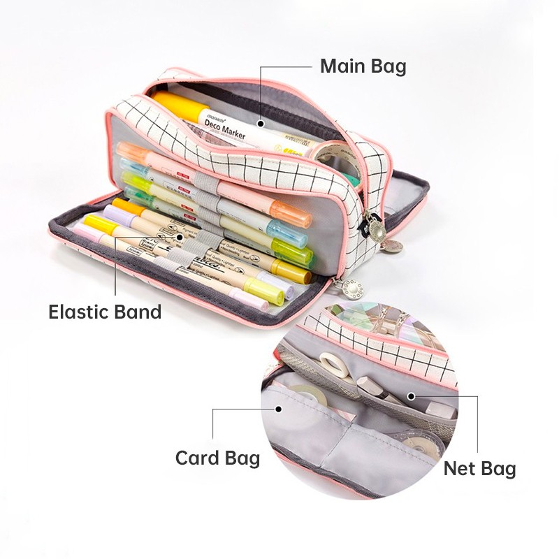 Amazon.com: FUXINGYAO Pencil Case, Multi- Slot Pencil Pouch, Portable Pencil  Bag, Pen Case for& Office(Black) : Arts, Crafts & Sewing