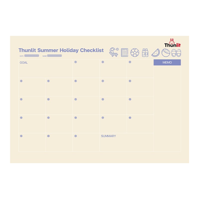 Thunlit Summer Holiday Checklist