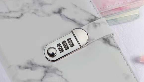 Notebook With Combination Lock - Personal Diary With Padlock - Pu