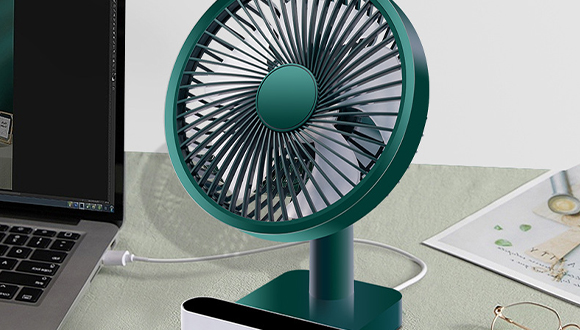 Mini USB Desk Fan with Clock LED Display,Small Oscillating Table Fan 4  Speeds Strong Wind,180°Rotate,Quiet Portable Personal Desktop Fan4000mAh